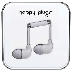 Happy Plugs In-Ear Headphones with Mic/Remote White